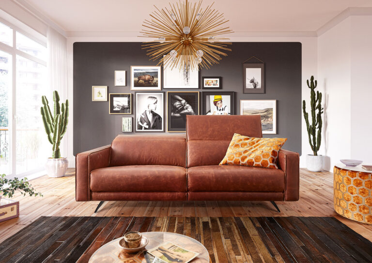 Wohnzimmer Couch braun