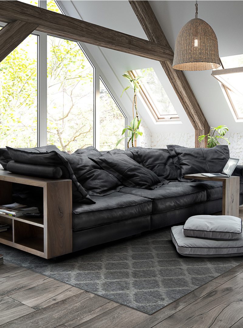 Wohnzimmer Couch dunkel